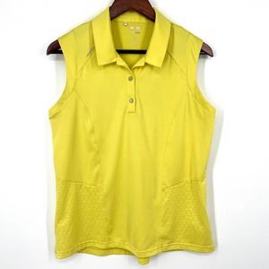 Adidas Womens ClimaCool Size L Large Neon Yellow Golf Tank Top Blouse Shirt Top